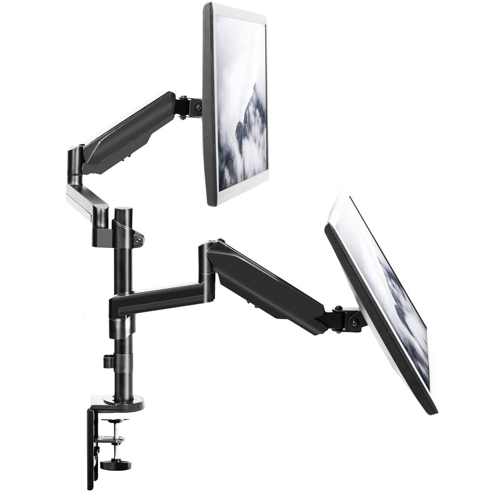 Dual Arm Mount for 17 to 32 inch Screens - Pneumatic Height Adjustment. Picture 1