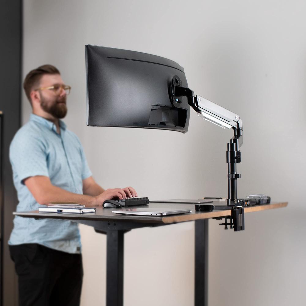 Premium Aluminum Tall Extended Monitor Arm for Ultrawide Monitors. Picture 8
