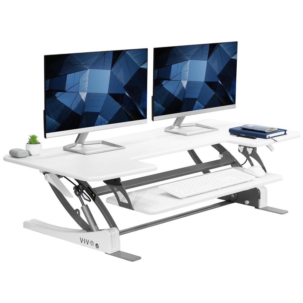 48 inch Height Adjustable Large Stand Up Desk Converter, V Series. Picture 1