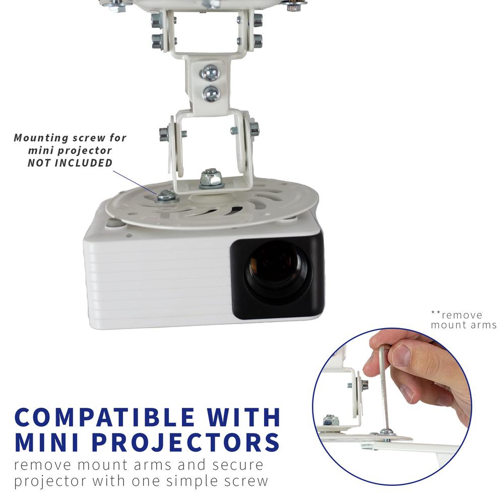 Universal Adjustable Ceiling Projector Mount for Regular and Mini Projectors. Picture 3