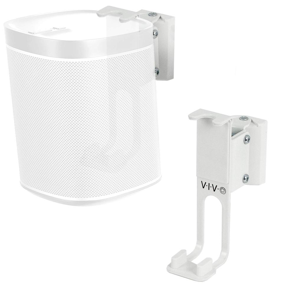 White Dual Wall Mount Brackets Designed for Sonos One, SL, and Play. Picture 1