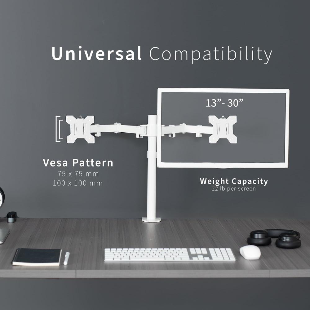 Dual Monitor Desk Mount, Heavy Duty Fully Adjustable Steel Stand. Picture 7