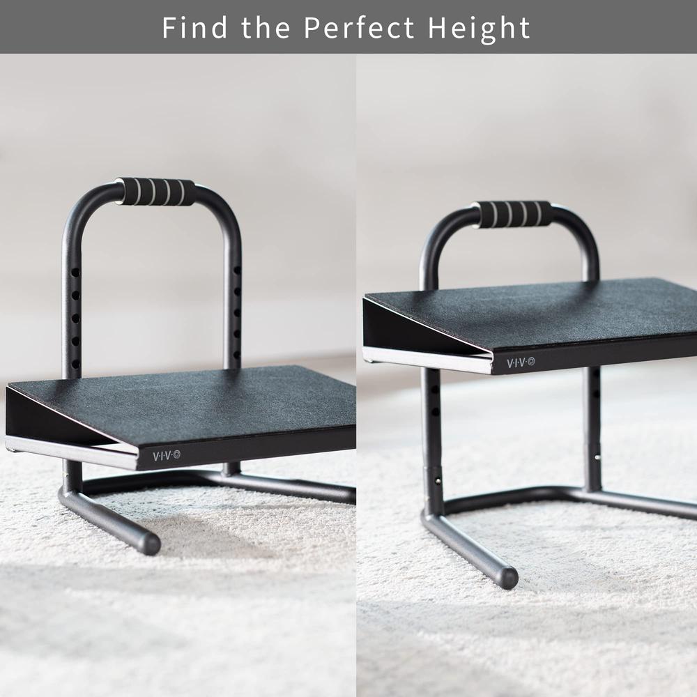 Black Ergonomic Height Adjustable Standing Foot Rest Relief Platform. Picture 7