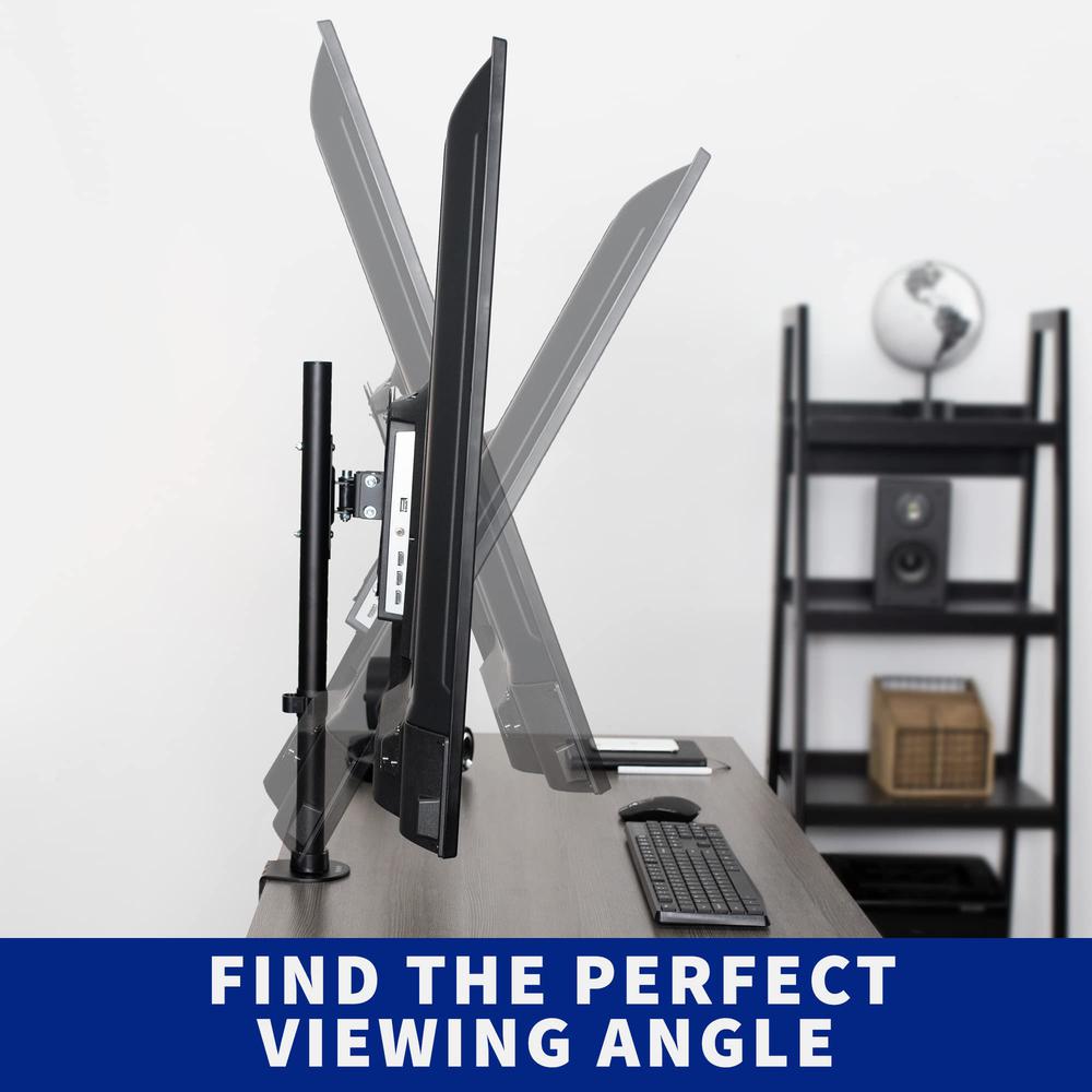 Black Ultra Wide Screen TV Desk Mount for up to 55 inch Screens. Picture 8