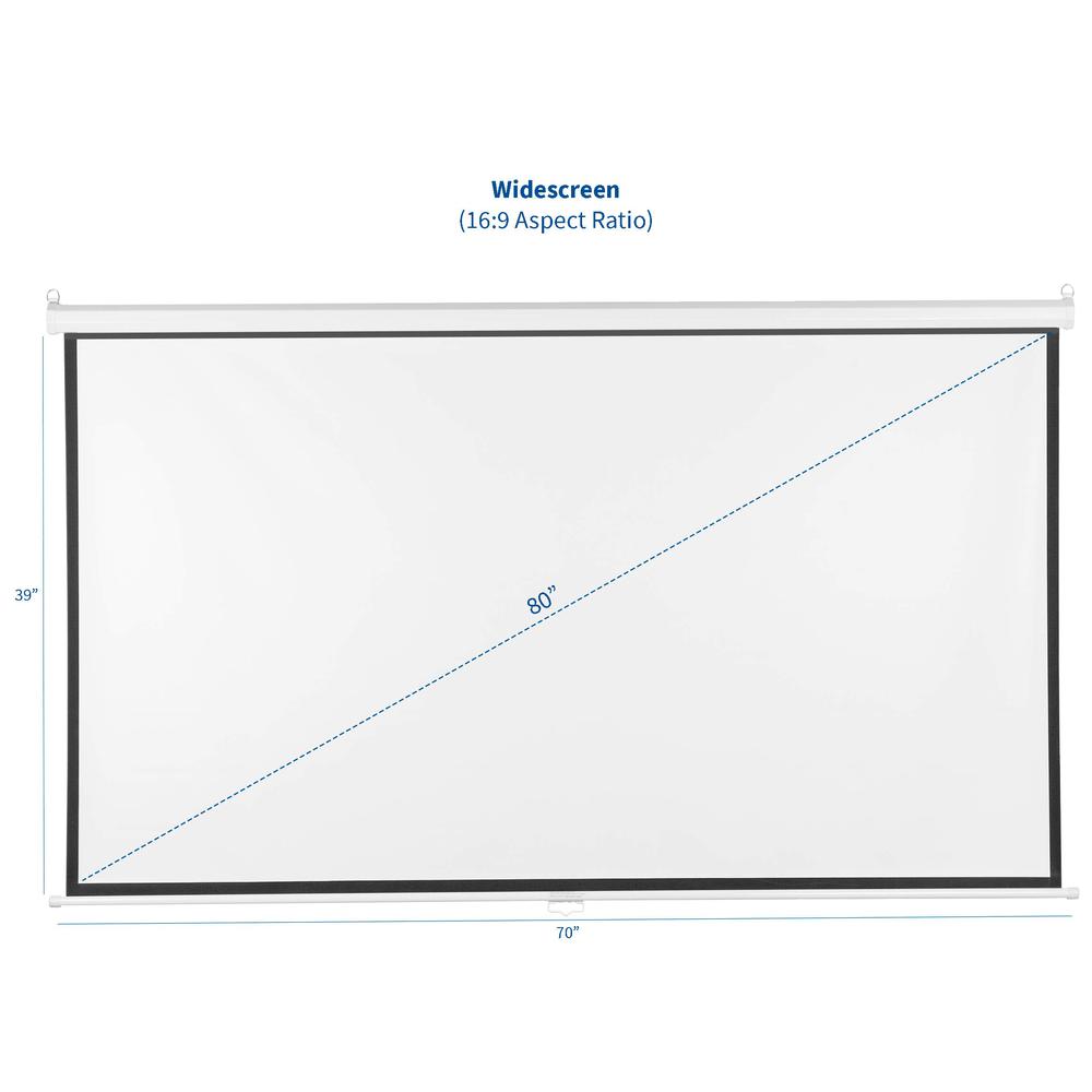 80 inch Projector Screen, Diagonal 16:9 Projection HD, 4K 3D 1080P HD. Picture 2