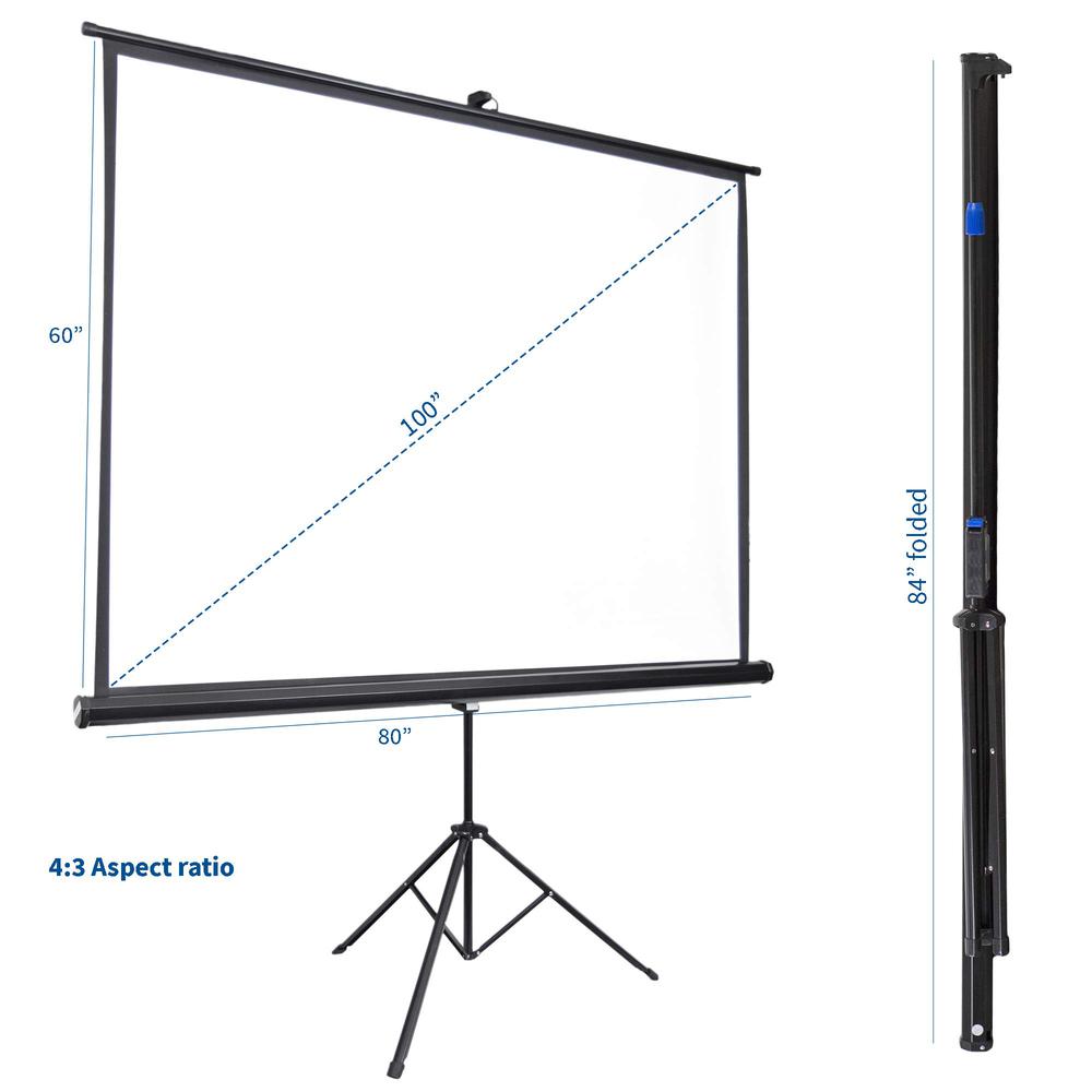 100 inch Portable Indoor Outdoor Projector Screen, 100 Inch Diagonal Projection. Picture 2