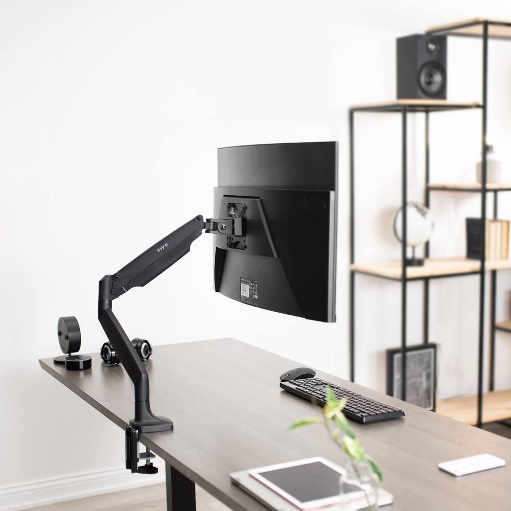 Premium Aluminum Height Adjustable Single Monitor Articulating Desk Mount. Picture 6