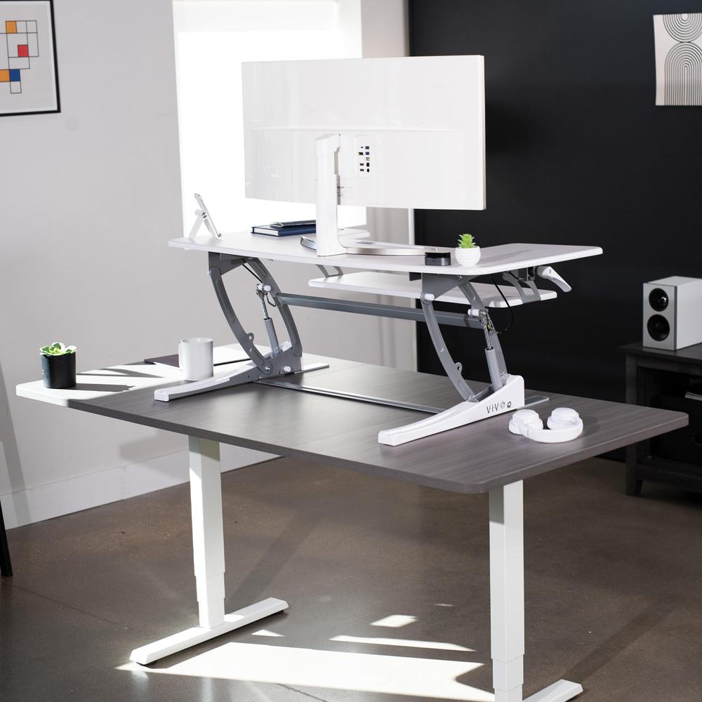 48 inch Height Adjustable Large Stand Up Desk Converter, V Series. Picture 9