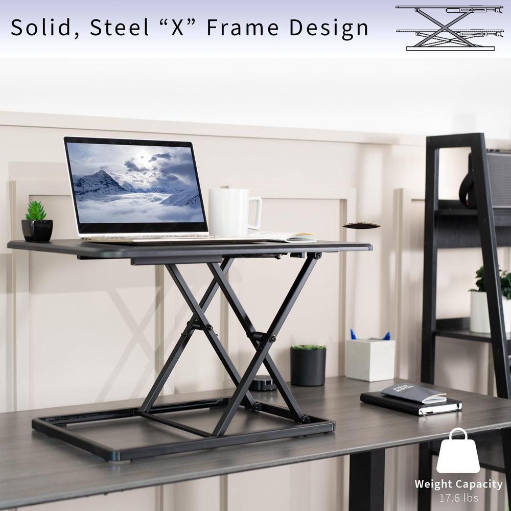Ultra-Slim Single Top Height Adjustable Standing Desk Riser. Picture 4