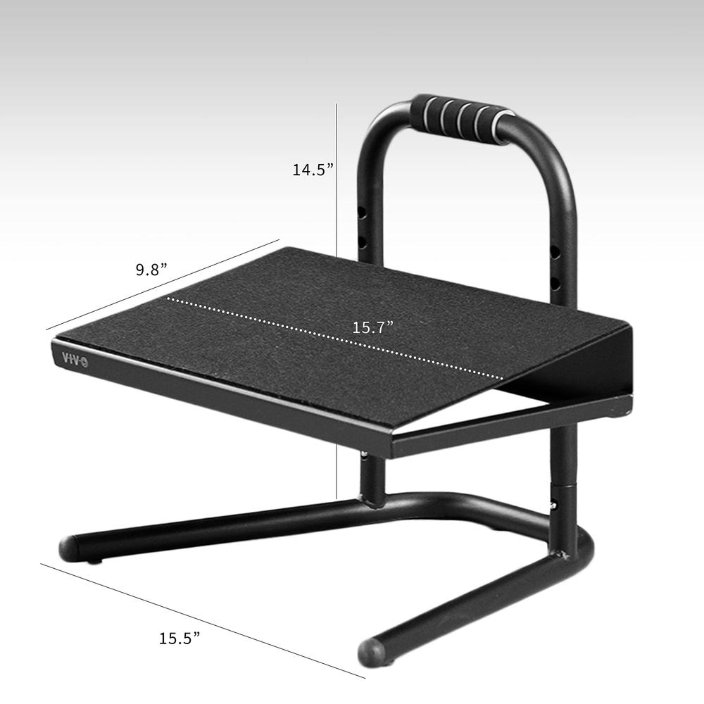 Black Ergonomic Height Adjustable Standing Foot Rest Relief Platform. Picture 3