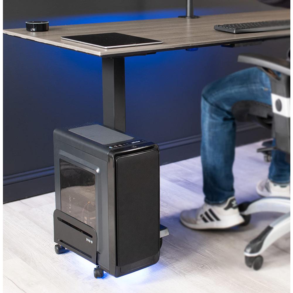 Computer Tower Desktop ATX-Case, CPU Steel Rolling Stand, 4.7 to 8.2 inch Wide. Picture 3