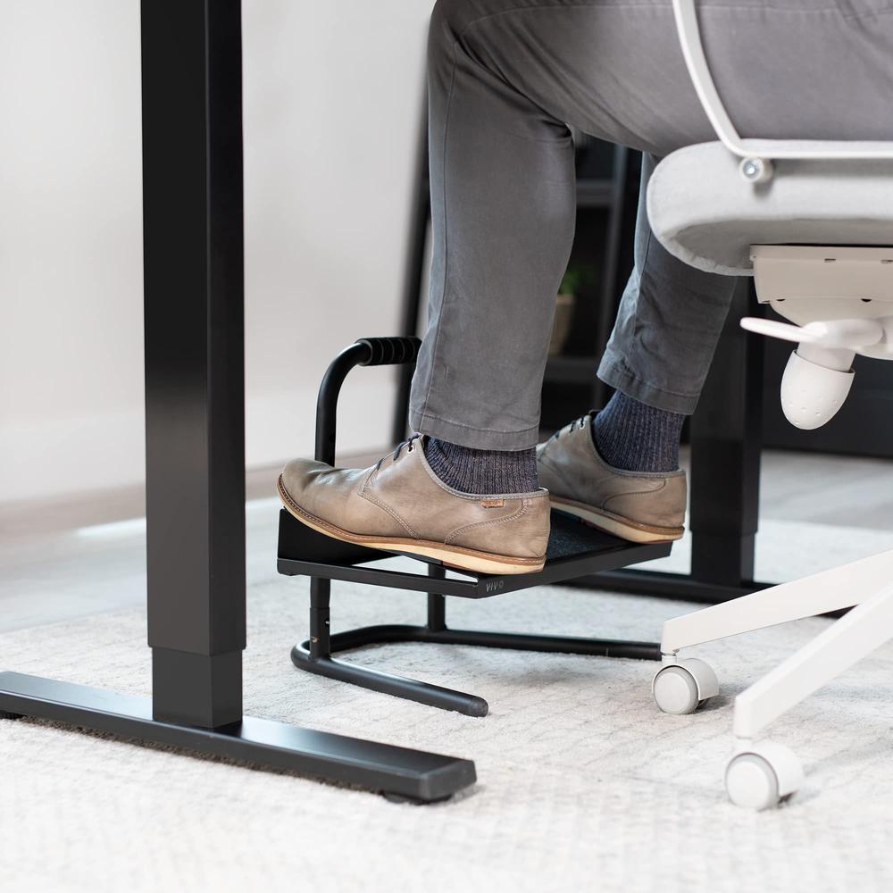 Black Ergonomic Height Adjustable Standing Foot Rest Relief Platform. Picture 5