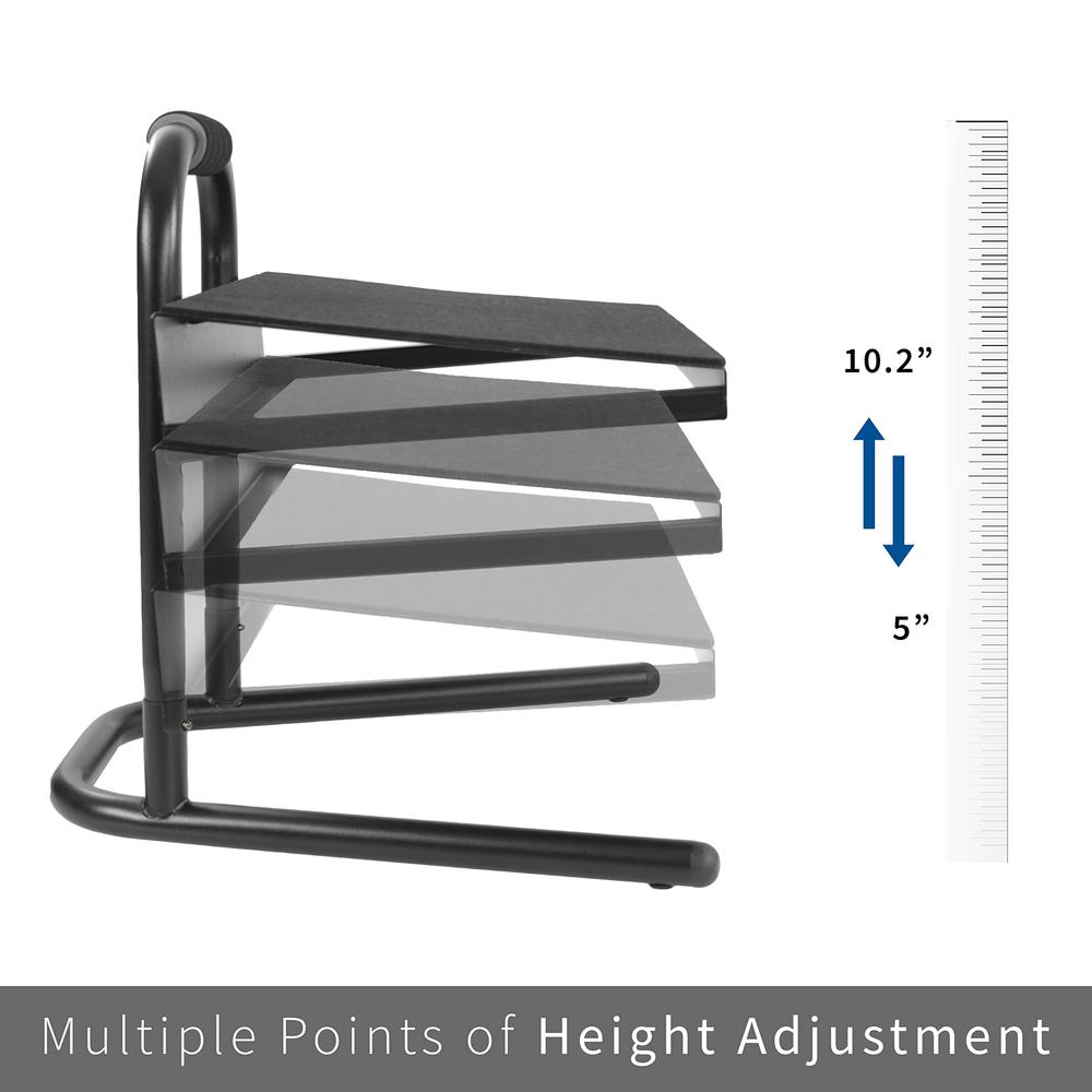 Black Ergonomic Height Adjustable Standing Foot Rest Relief Platform. Picture 4
