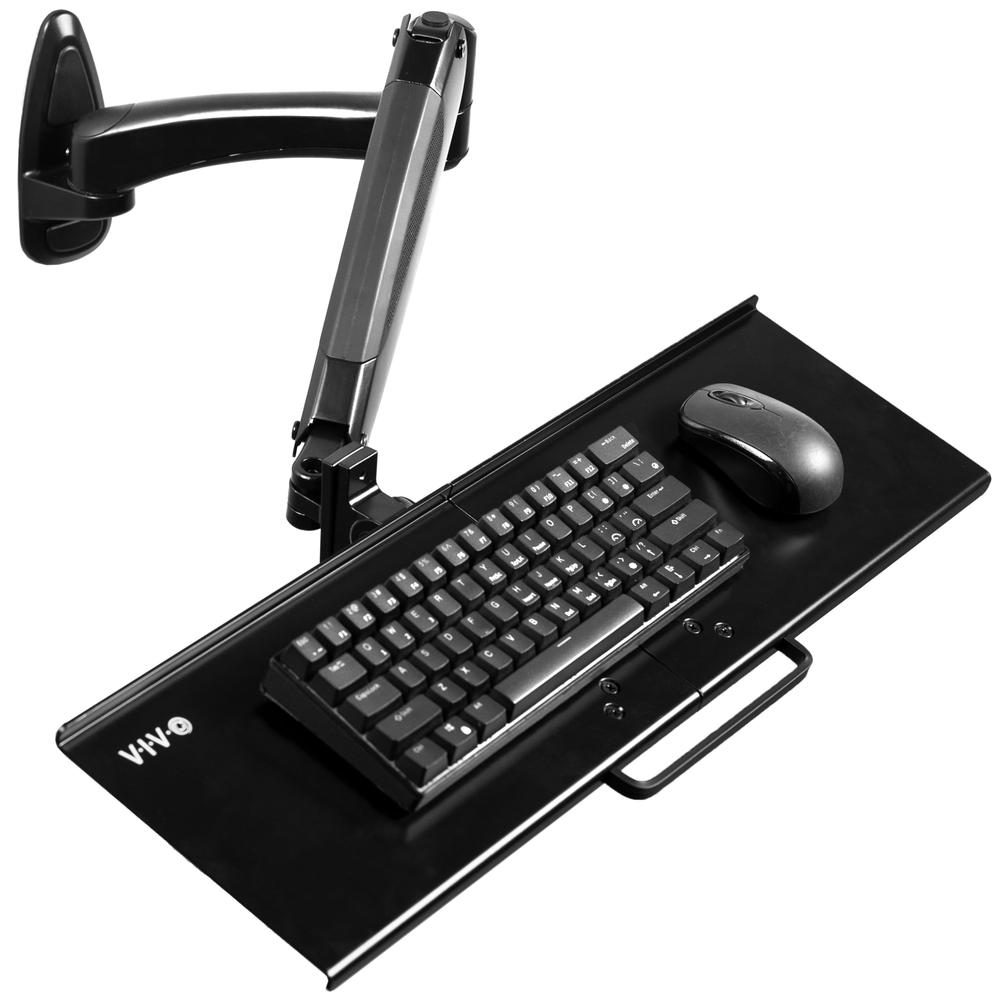 Sit-Stand 24 Inch Pneumatic Spring Keyboard and Mouse Tray Wall Mount. Picture 1
