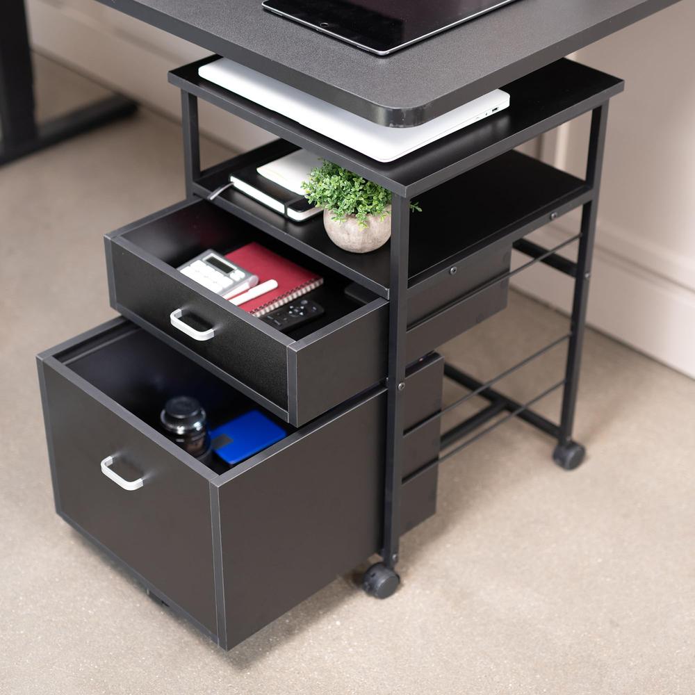 Wooden 2 Drawer Mobile Filing Cabinet with Anti-Tipping Wheel, Storage Cabinet. Picture 9