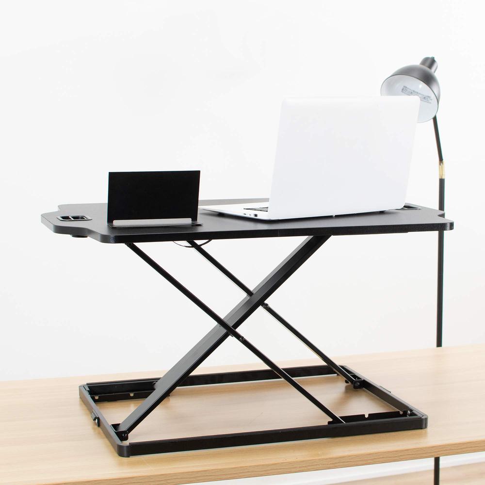 Single Top Height Adjustable 27 inch Standing Desk Converter. Picture 4