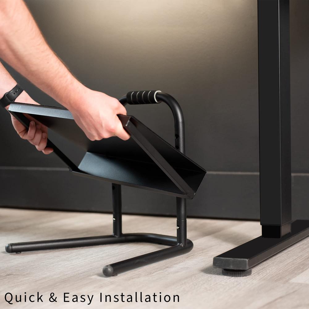 Black Ergonomic Height Adjustable Standing Foot Rest Relief Platform. Picture 6