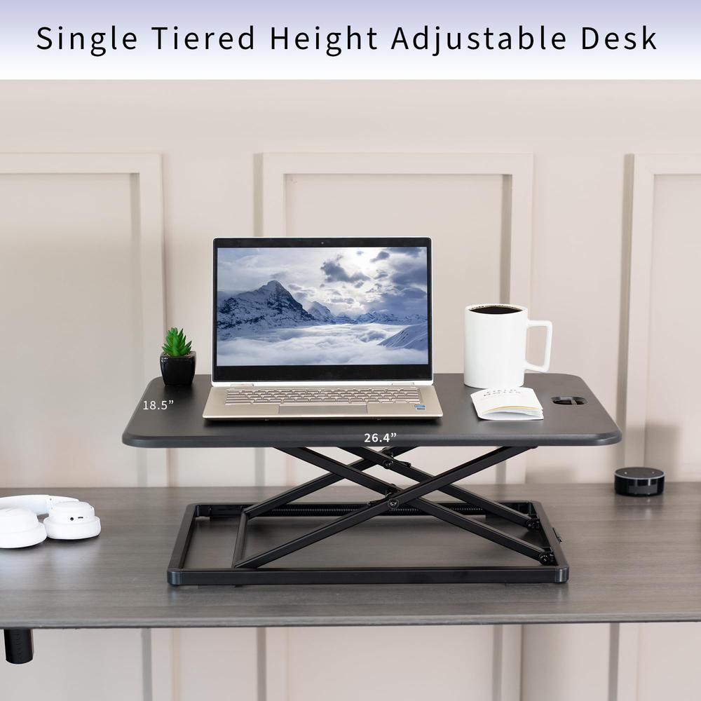 Ultra-Slim Single Top Height Adjustable Standing Desk Riser. Picture 7