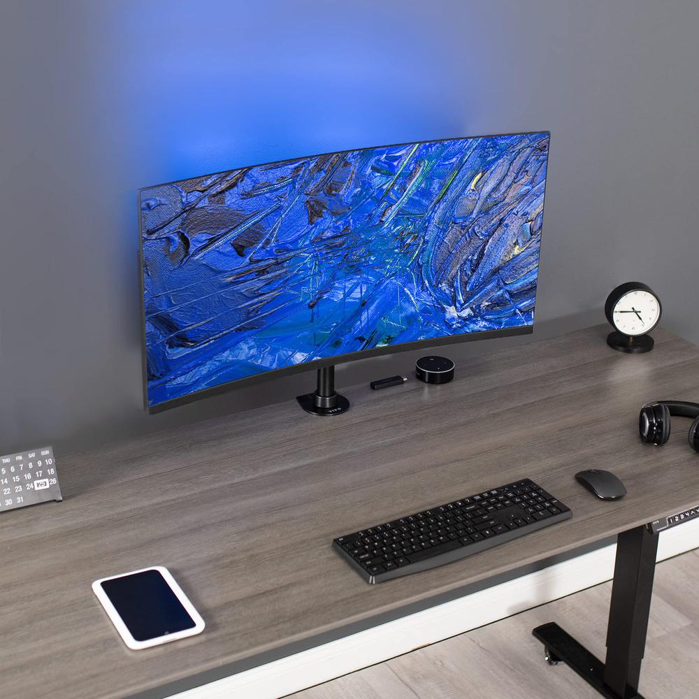 Ultra Wide Screen TV and Monitor Desk Mount, Adjustable Height. Picture 4