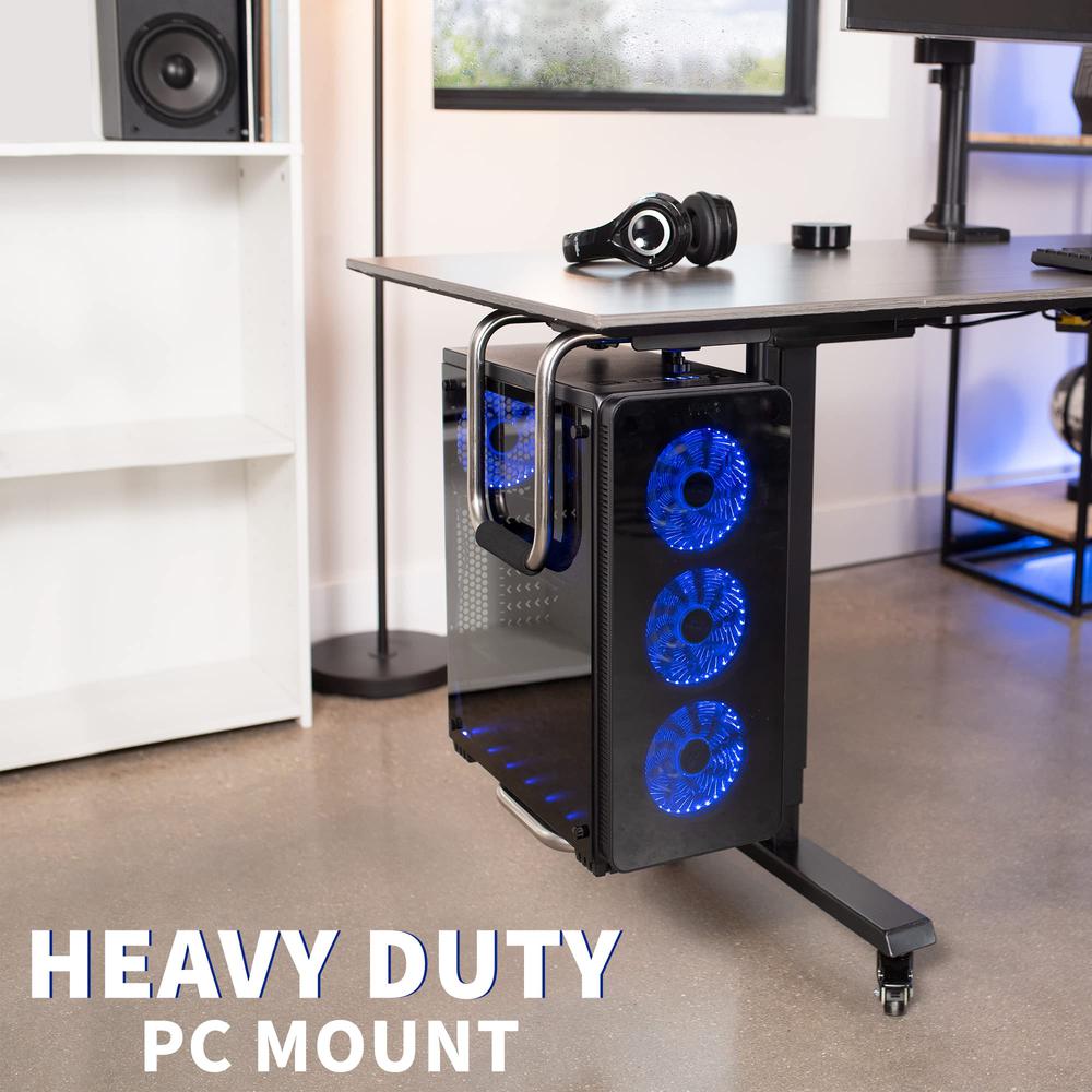 Heavy Duty Adjustable Under-Desk PC Mount, Computer CPU Holder. Picture 2