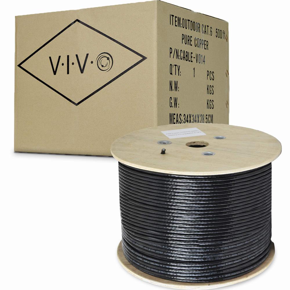 Black 500ft Bulk Cat6, Full Copper Ethernet Cable, 23 AWG, Cat-6 Wire. Picture 1