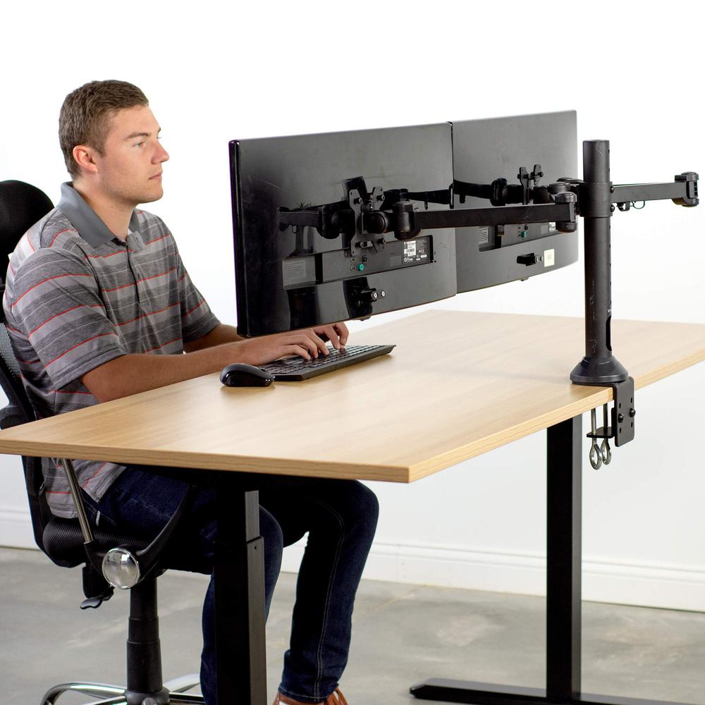 Dual Computer Monitor Desk Mount, Fully Adjustable VESA Stand. Picture 5