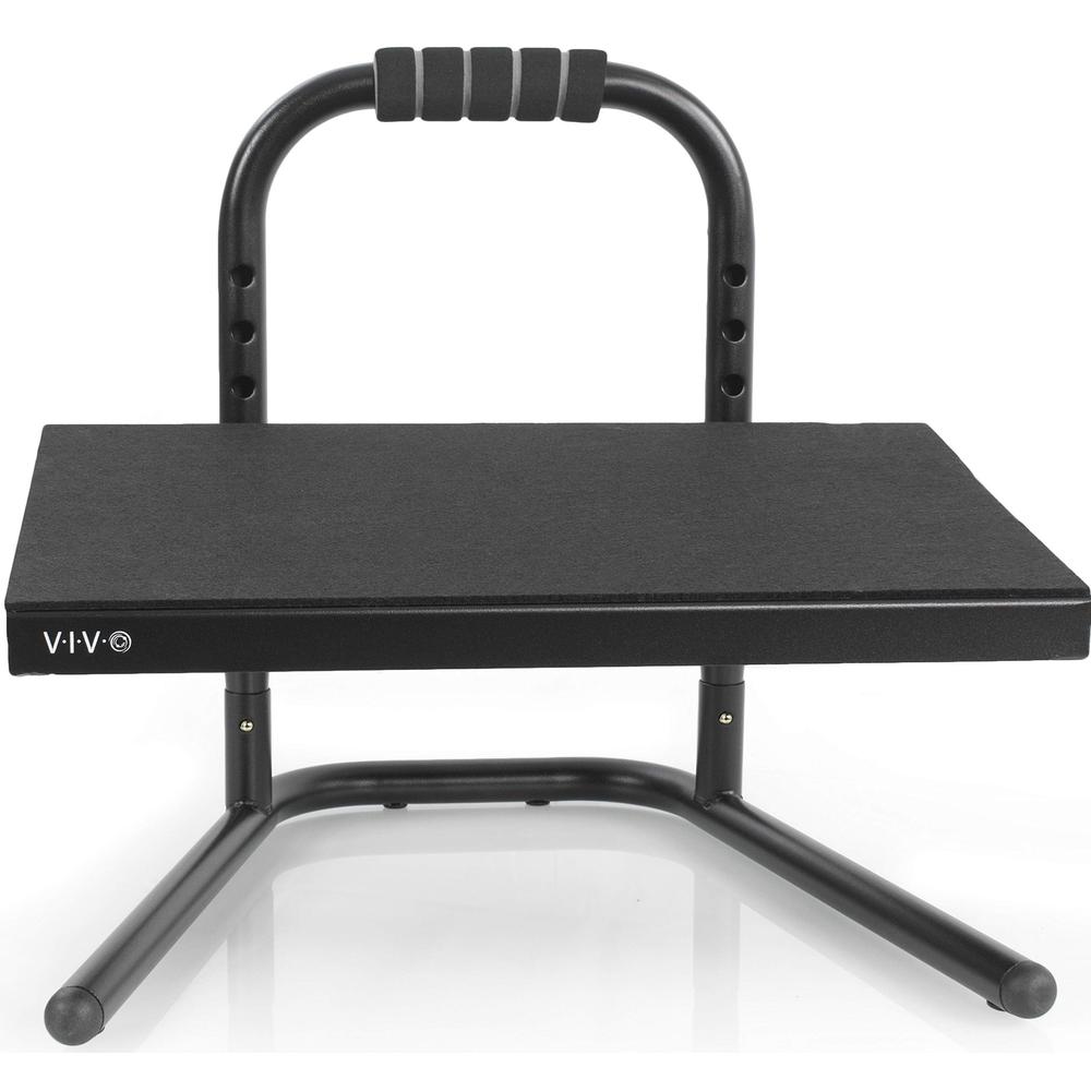 Black Ergonomic Height Adjustable Standing Foot Rest Relief Platform. Picture 1