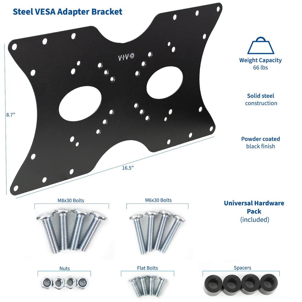 Steel VESA LCD LED TV Mount Adapter Plate Bracket for Screens 32" to 55". Picture 2