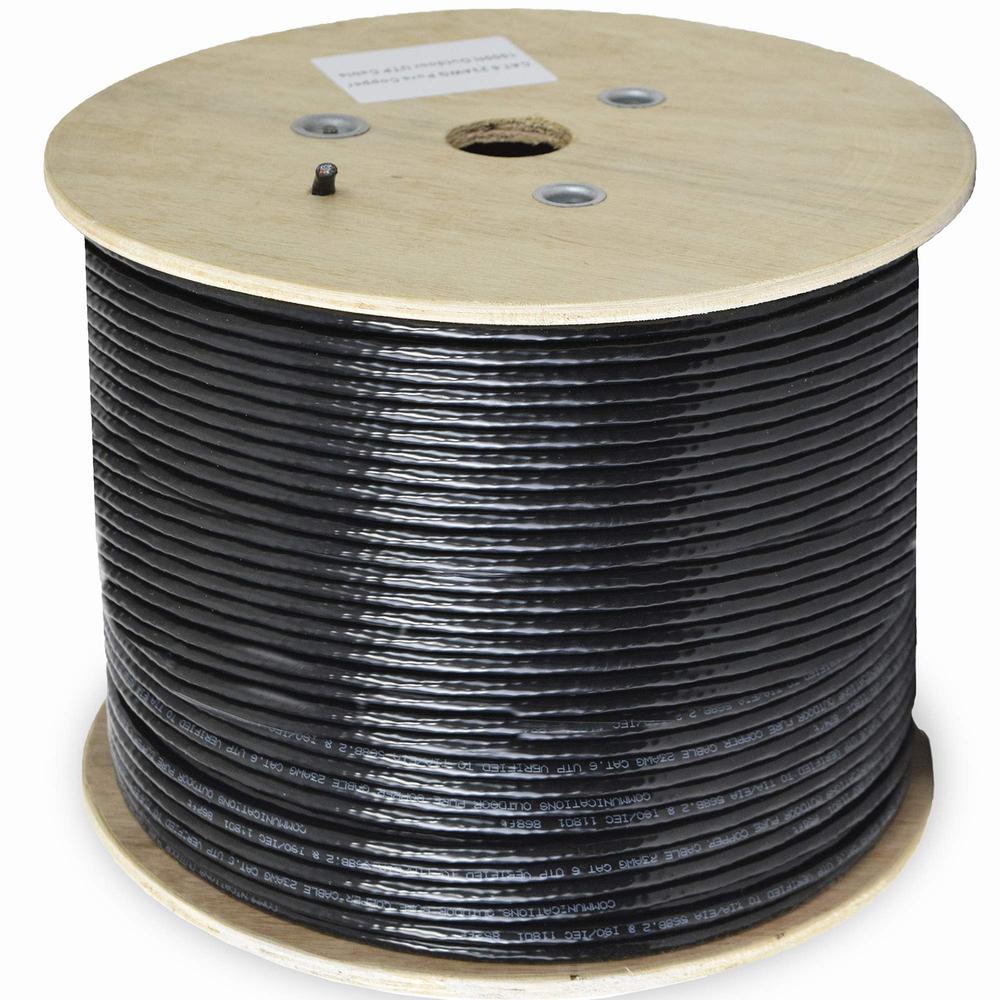 Black 500ft Bulk Cat6, Full Copper Ethernet Cable, 23 AWG, Cat-6 Wire. Picture 3