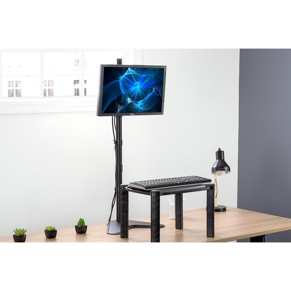 Extra Tall Single LCD Computer Monitor Free-Standing Adjustable Desk Stand. Picture 4