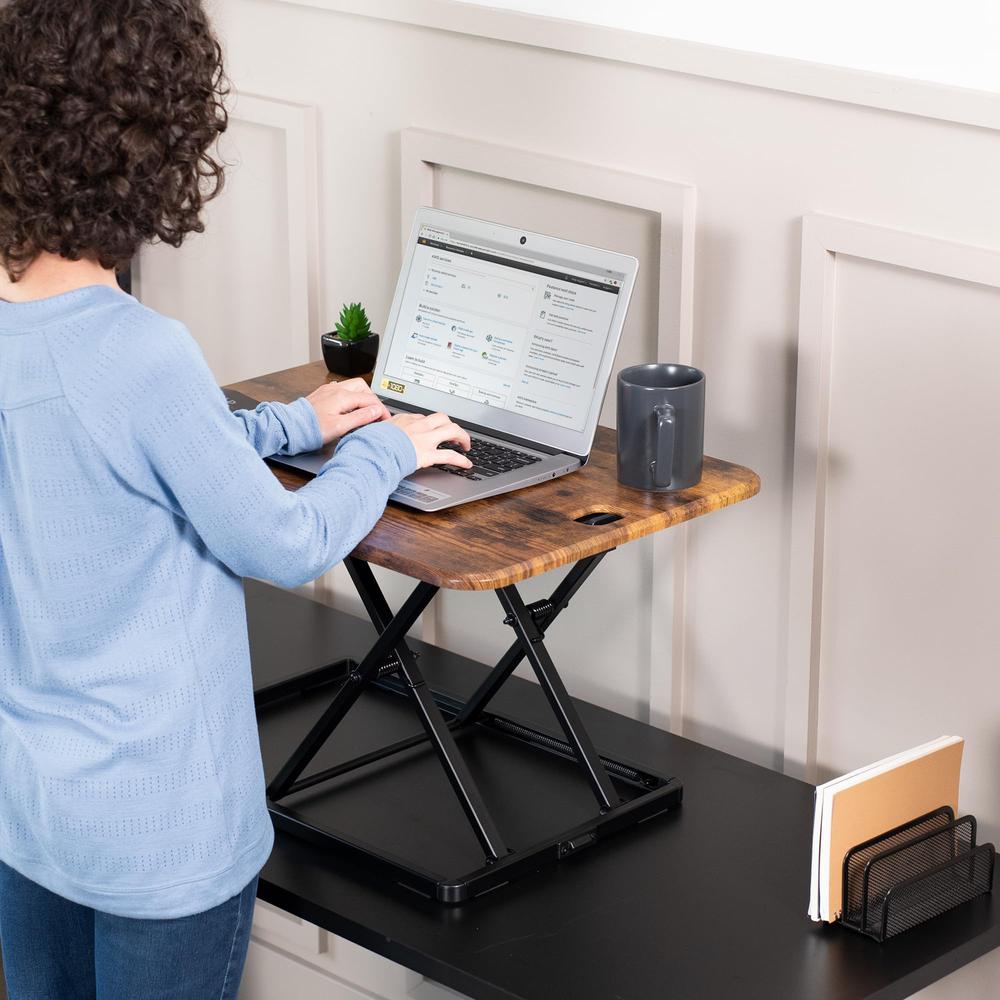 Ultra-Slim Single Top Height Adjustable Standing Desk Riser. Picture 5