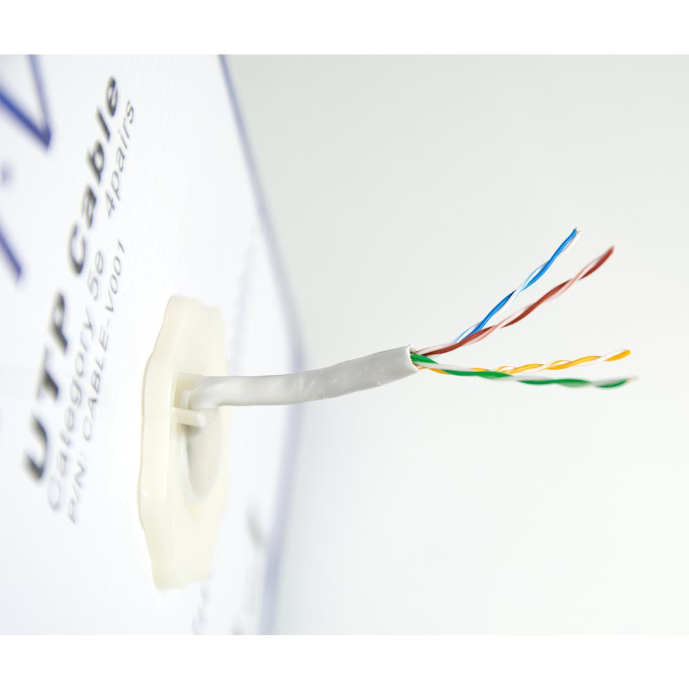 Gray 1,000ft Bulk Cat5e, CCA Ethernet Cable, 24 AWG, UTP Pull Box, Cat-5e Wire. Picture 2