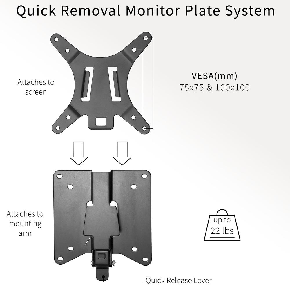 Adapter VESA Mount Quick Release Bracket Kit, Stand Attachment. Picture 2