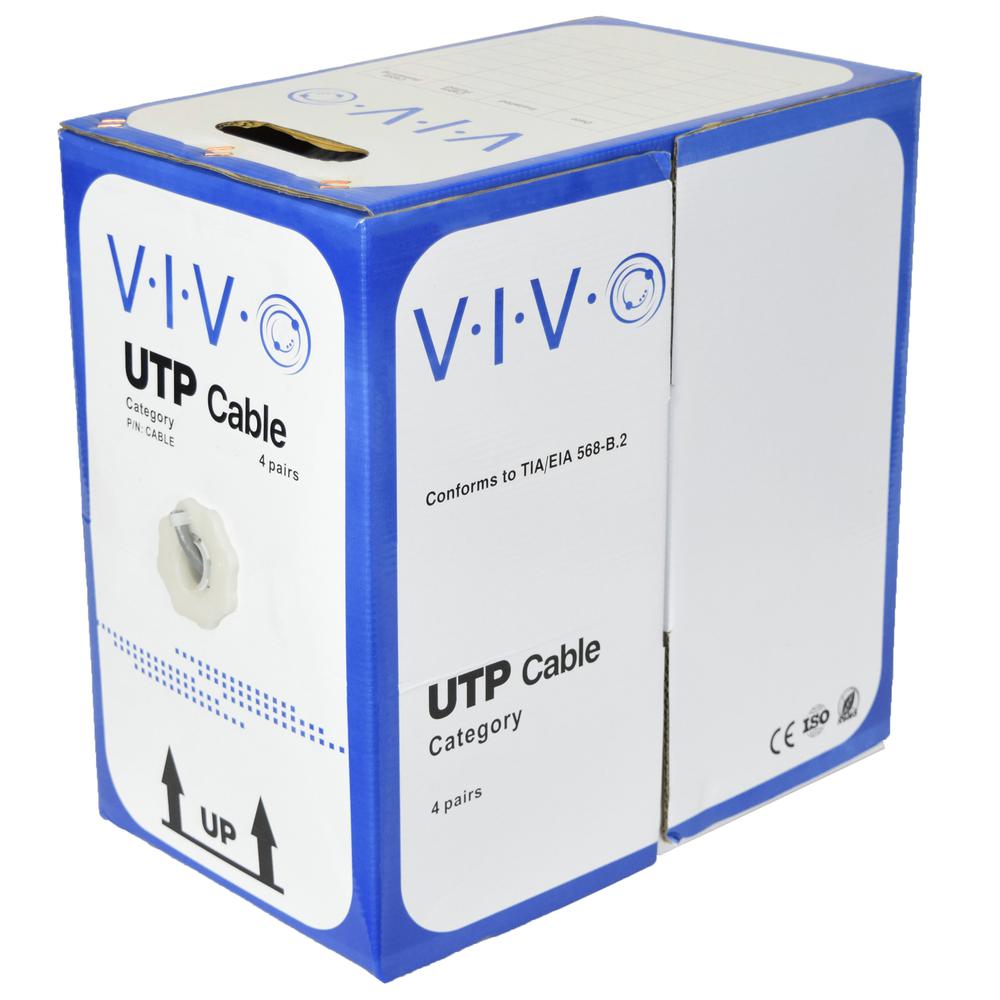 VIVO Gray 500ft Bulk Cat5e, CCA Ethernet Cable, 24 AWG, UTP Pull Box, Cat-5e Wire, Indoor, Network Installations CABLE-V002. Picture 1