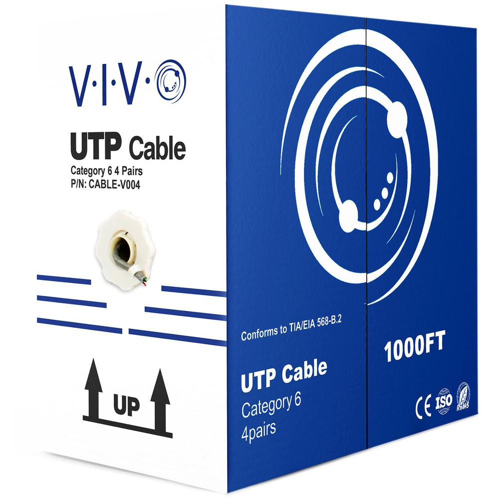 VIVO Gray 1,000ft Bulk Cat6, CCA Ethernet Cable, 23 AWG, UTP Pull Box, Cat-6 Wire, Indoor, Network Installations CABLE-V004. Picture 6