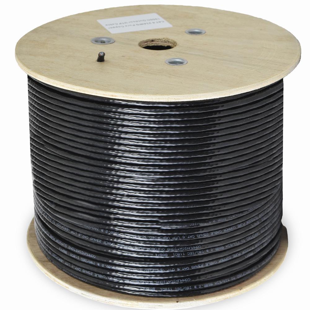 VIVO Black 1,000ft Bulk Cat6, Full Copper Ethernet Cable, 23 AWG, Cat-6 Wire, Waterproof, Outdoor, Direct Burial CABLE-V010. Picture 3