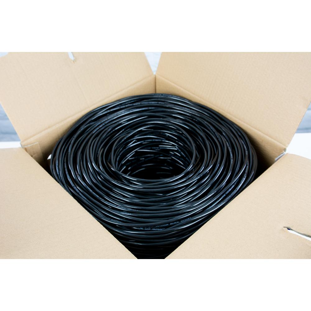 VIVO Black 500ft Bulk Cat5e, CCA Ethernet Cable, UTP Pull Box, Cat-5e Wire, Waterproof, Outdoor, Direct Burial CABLE-V011. Picture 2