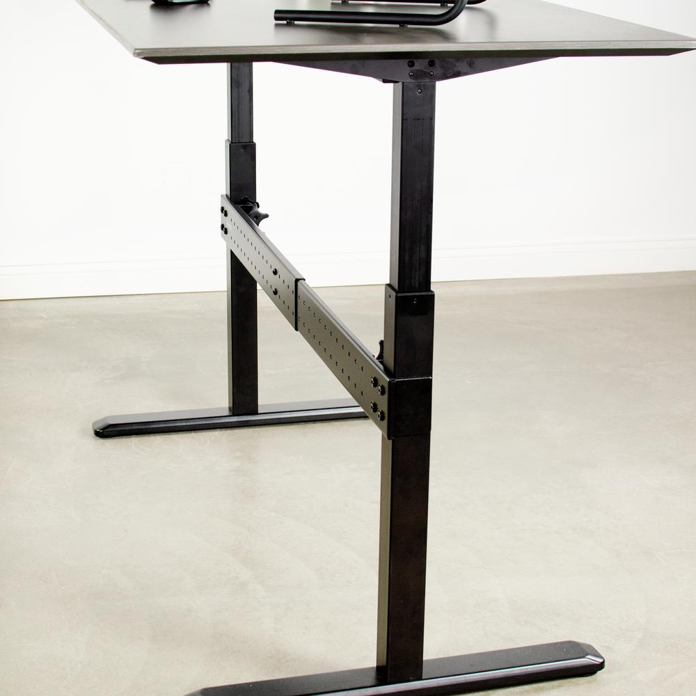 VIVO Black Universal Steel Clamp-on Desk Stabilizer Bar, Bracket Support System for Sit to Stand Desk Frames, DESK-STB01B. Picture 6
