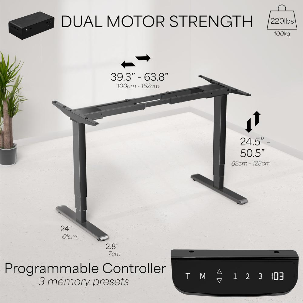 Electric Dual Motor Stand Up Desk Frame for 43 to 85 inch Table Tops, Frame Only. Picture 3