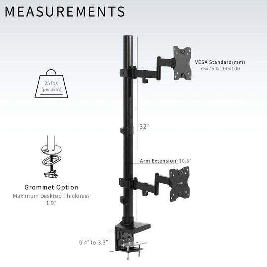 Dual Ultrawide Vertical Monitor Desk Mount with Arms. Picture 3