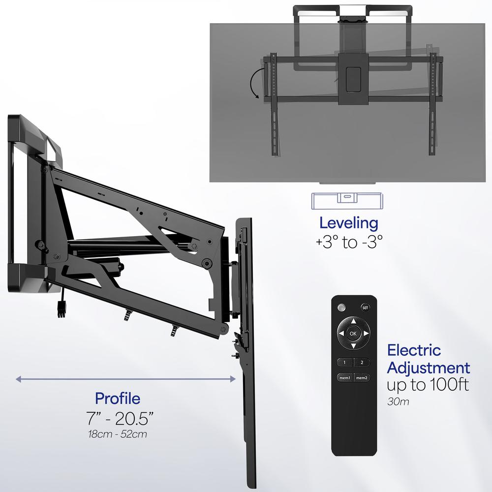 Large Electric TV Wall Mount for 37" to 90" TVs. Picture 5
