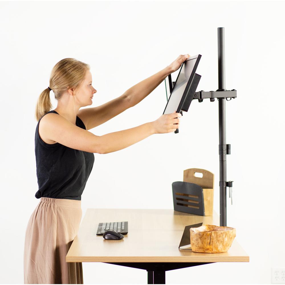 VIVO Dual Monitor Free-Standing Stand up Desk Mount Extra Tall 40" Pole Height A 