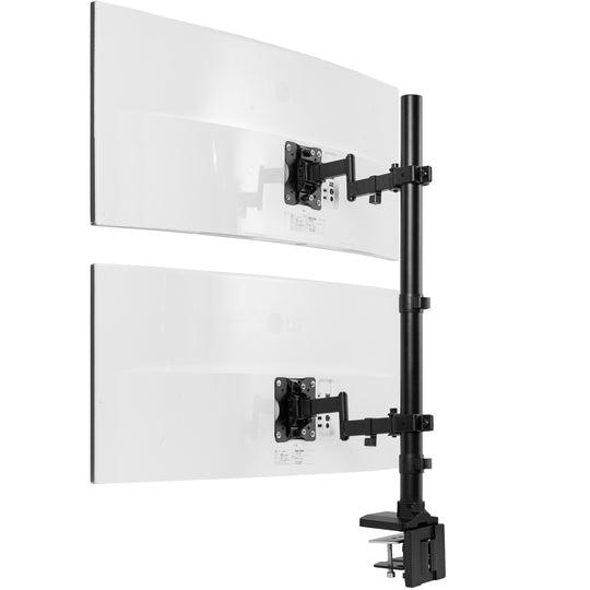 Dual Ultrawide Vertical Monitor Desk Mount with Arms. Picture 1
