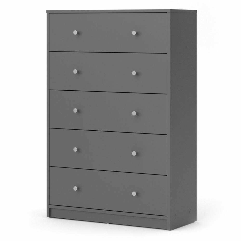 Portland 5 Drawer Chest, Grey. Picture 2
