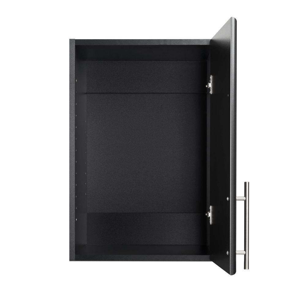 Elite 16” Stackable Wall Cabinet, Black. Picture 4