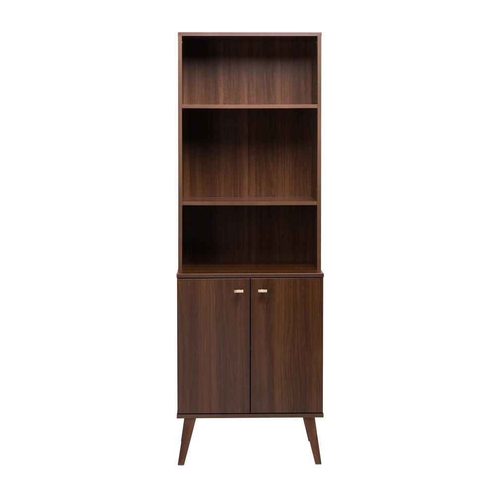 Milo Mid-Century Modern Tall Bookcase with Adjustable Shelves. Picture 11