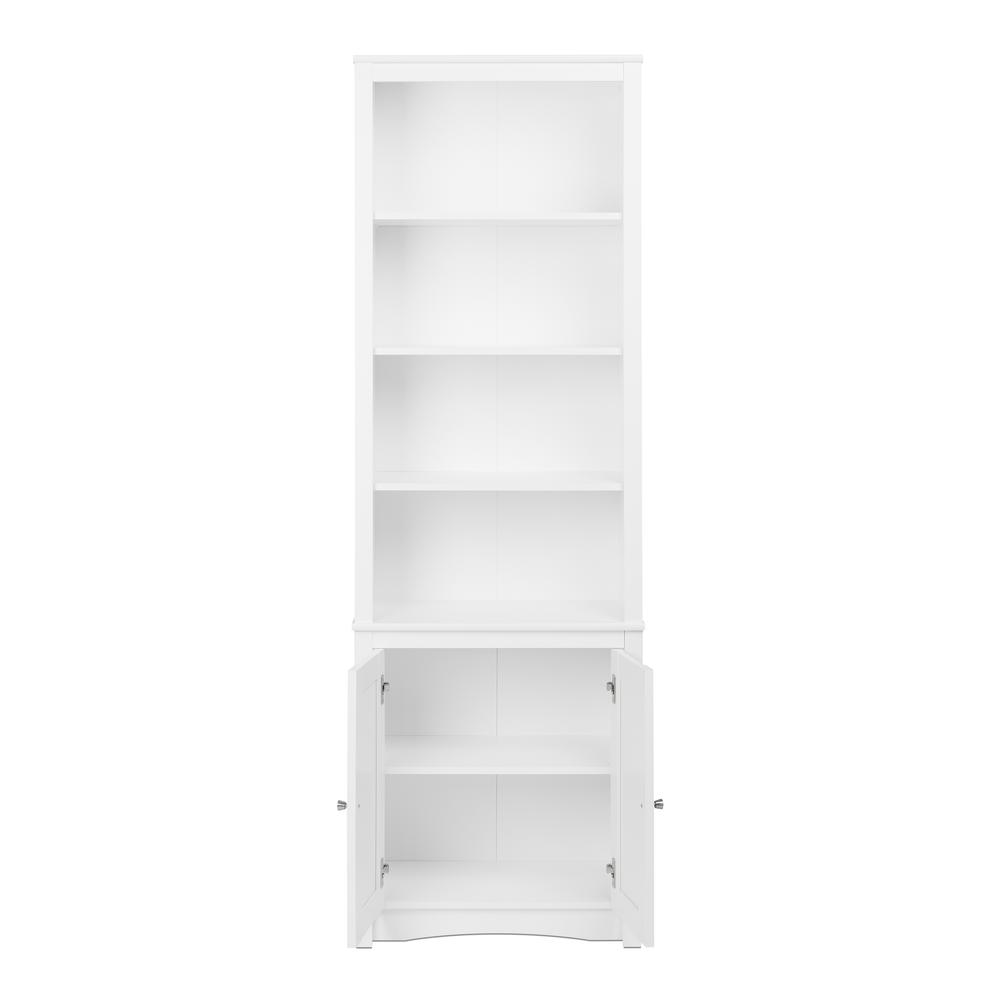 Tall Bookcase with 2 Shaker Doors, White. Picture 5