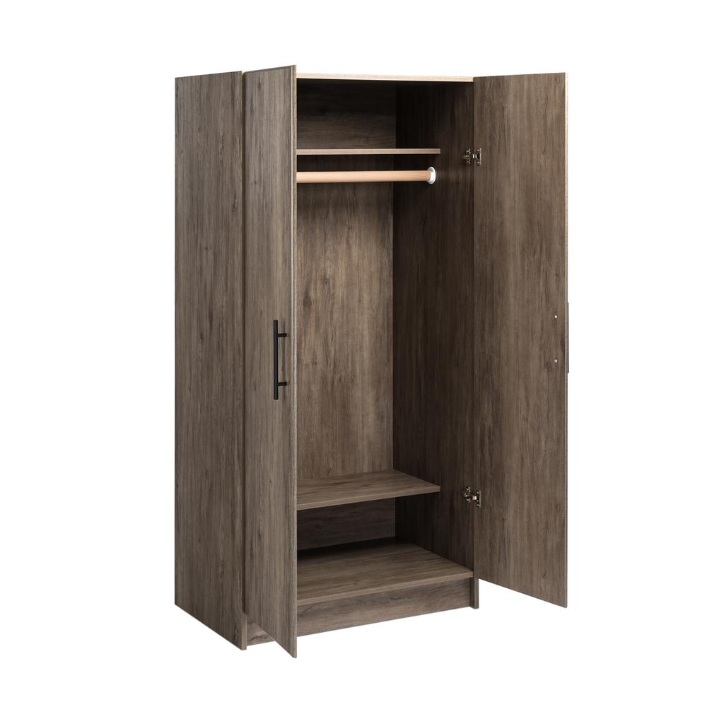 Elite 32 inch Wardrobe Cabinet, Drifted Gray. Picture 18