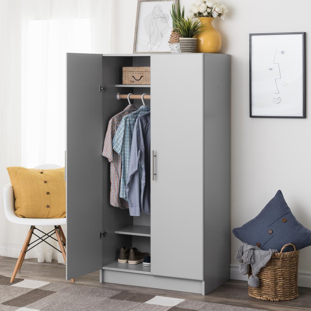 Elite 32 inch Wardrobe Cabinet, Drifted Gray. Picture 65