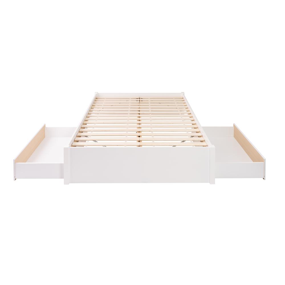 Queen Select 4-Post Platform Bed with 2 Drawers, White. Picture 2